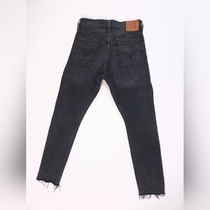 Levi's 501 Premium Big E Black Skinny Jeans Women's 26x28 Distressed